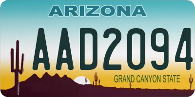 AZ license plate AAD2094