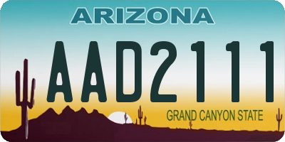 AZ license plate AAD2111