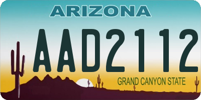 AZ license plate AAD2112