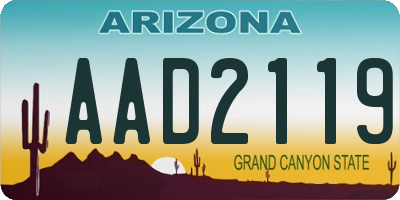 AZ license plate AAD2119