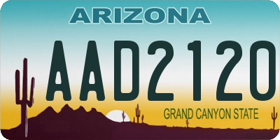 AZ license plate AAD2120