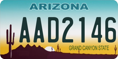 AZ license plate AAD2146