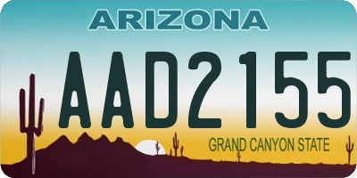 AZ license plate AAD2155
