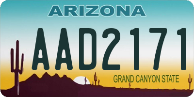 AZ license plate AAD2171
