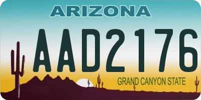 AZ license plate AAD2176