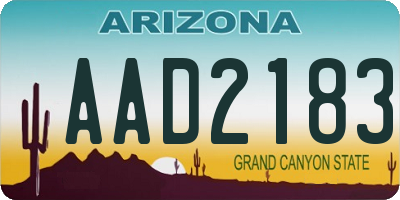 AZ license plate AAD2183