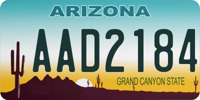AZ license plate AAD2184