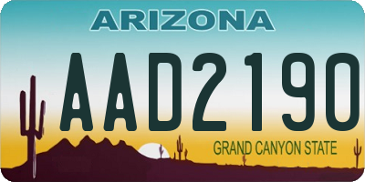 AZ license plate AAD2190