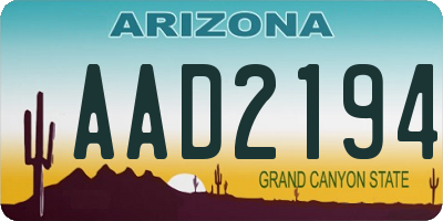 AZ license plate AAD2194
