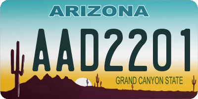 AZ license plate AAD2201