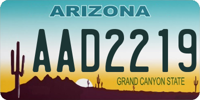 AZ license plate AAD2219