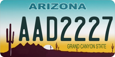 AZ license plate AAD2227