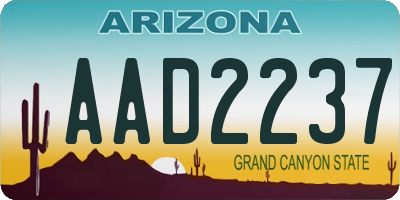 AZ license plate AAD2237