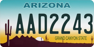 AZ license plate AAD2243