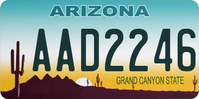 AZ license plate AAD2246