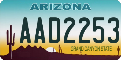 AZ license plate AAD2253