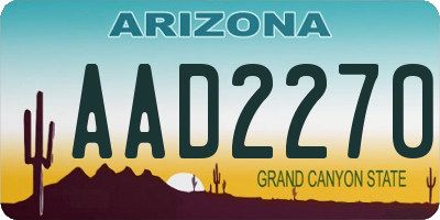 AZ license plate AAD2270