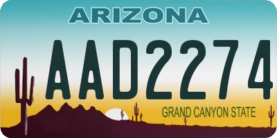 AZ license plate AAD2274