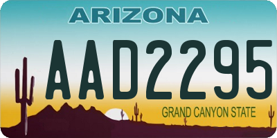 AZ license plate AAD2295