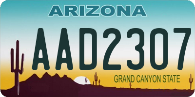 AZ license plate AAD2307