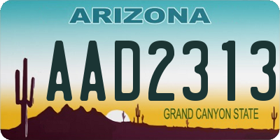 AZ license plate AAD2313