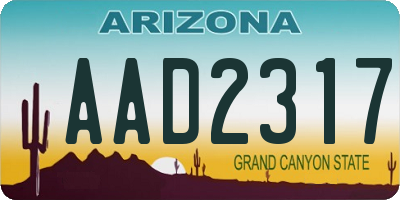 AZ license plate AAD2317