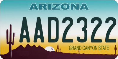 AZ license plate AAD2322