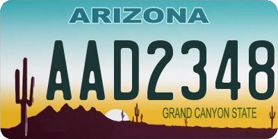 AZ license plate AAD2348