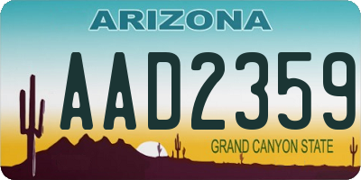 AZ license plate AAD2359