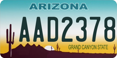 AZ license plate AAD2378