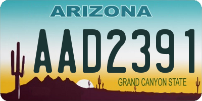 AZ license plate AAD2391