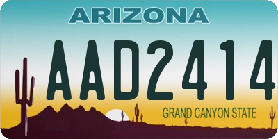 AZ license plate AAD2414