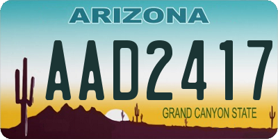 AZ license plate AAD2417