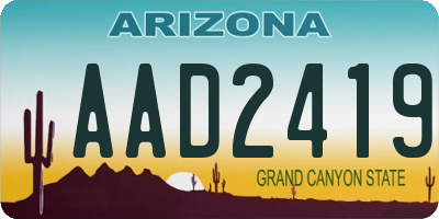 AZ license plate AAD2419