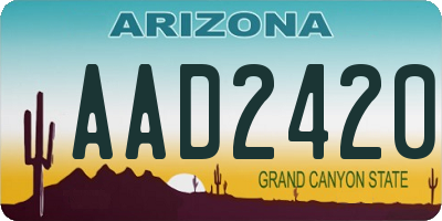 AZ license plate AAD2420