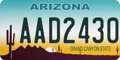 AZ license plate AAD2430