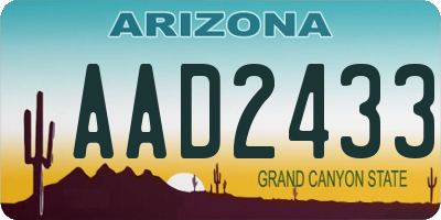 AZ license plate AAD2433