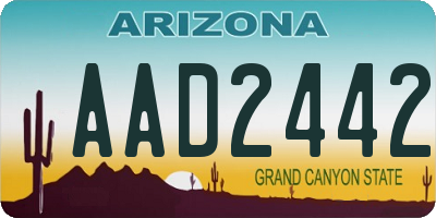 AZ license plate AAD2442