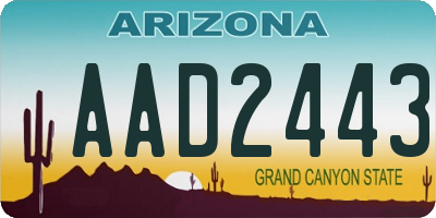 AZ license plate AAD2443