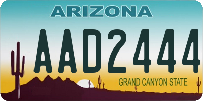 AZ license plate AAD2444