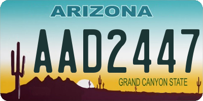 AZ license plate AAD2447