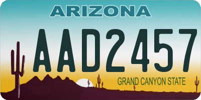 AZ license plate AAD2457