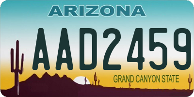 AZ license plate AAD2459