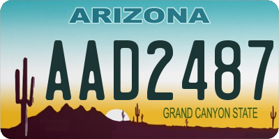 AZ license plate AAD2487