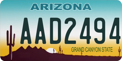 AZ license plate AAD2494