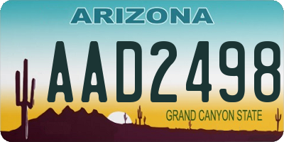 AZ license plate AAD2498