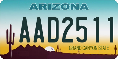 AZ license plate AAD2511