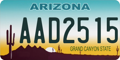 AZ license plate AAD2515