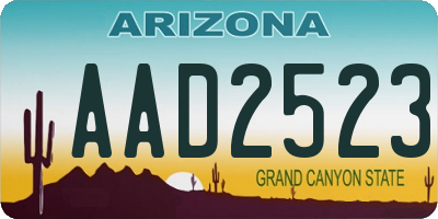 AZ license plate AAD2523