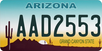 AZ license plate AAD2553